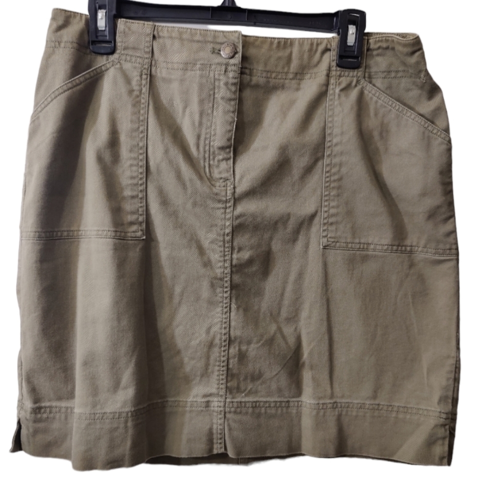 Jones of New York Sport Stretch Skirt Army Green Size 13 Pre Owned